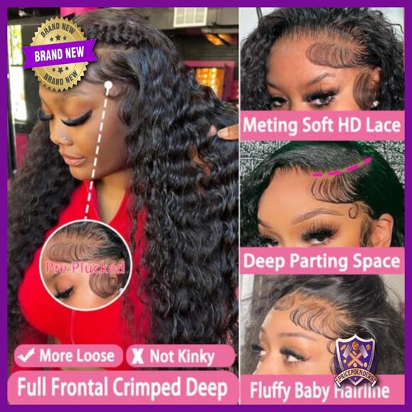Loose Deep Wave Wig 30 Inch 13x4 Lace Front Wigs With 3 Cap Size 30 Inch Deep Wave Lace Front Wig 100% Human Hair Pre Plucked HD Lace